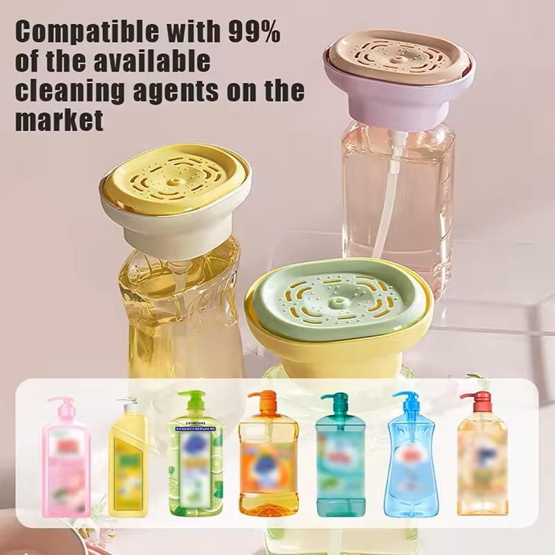 Kitchen Detergent Foaming Dish Washing Liquid Bottle Press Dispenser